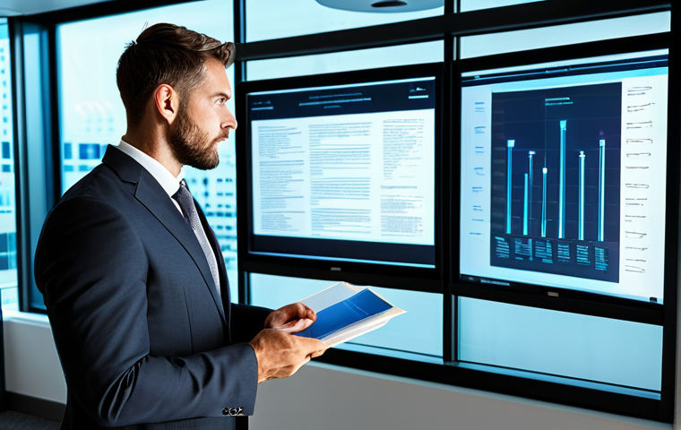 A male legal professional, fully clothed in a sharp, modest business suit, stands confidently in a modern, brightly lit law office. He is interacting with a holographic display showcasing automated legal documents and digital data streams, reflecting efficiency and technological advancement. The environment is clean and sophisticated. Perfect anatomy, correct proportions, well-formed hands, natural body proportions, natural pose. Professional dress, appropriate attire, safe for work, appropriate content, fully clothed, professional. High-quality, professional photography, realistic lighting, sharp focus, detailed textures.